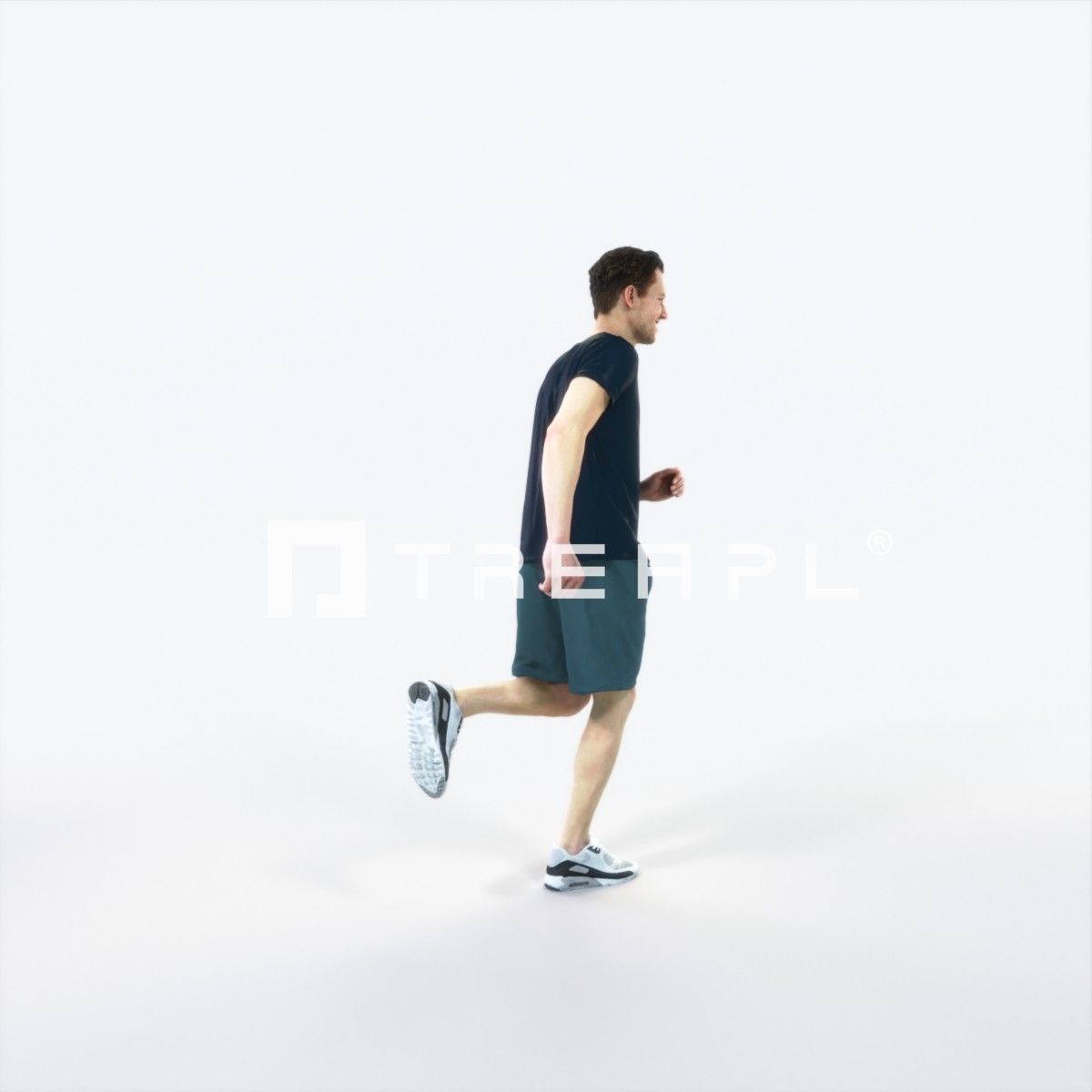 Virtue 02I Running Jogging Football Sports Man Low-poly 3D model_3