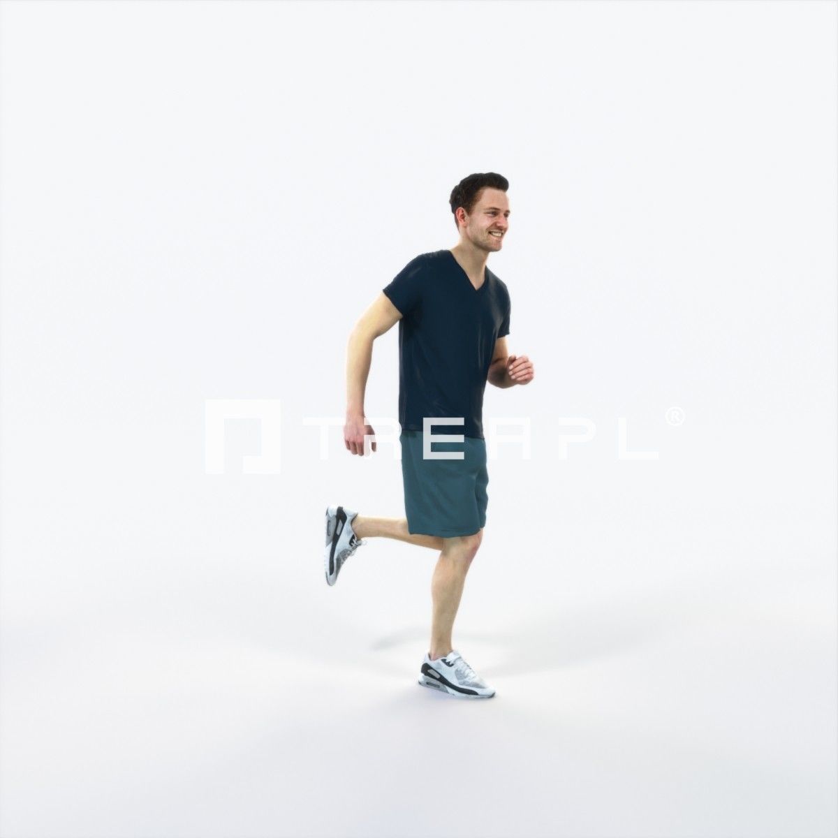 Virtue 02I Running Jogging Football Sports Man Low-poly 3D model_2