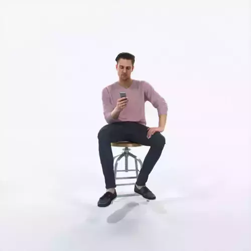 Virtue 03G Cell Phone Sitting Casual Man Low-poly 3D model