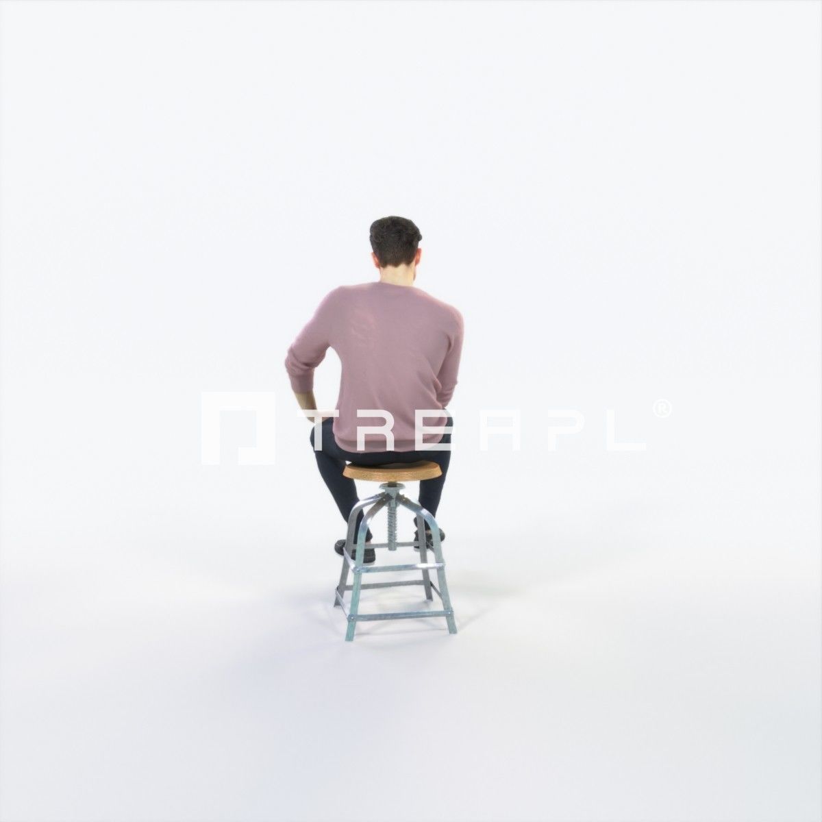 Virtue 03G Cell Phone Sitting Casual Man Low-poly 3D model_4