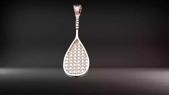 Squash Racket Charm Pendant Necklace Jewelry 3D print model