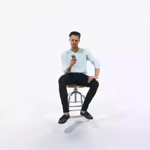 Virtue 03C Cell Phone Sitting Casual Man Low-poly 3D model Virtue 03C Cell Phone Sitting Casual Man Low-poly 3D model