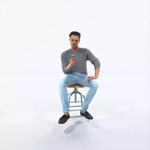 Virtue 03A Cell Phone Sitting Casual Man