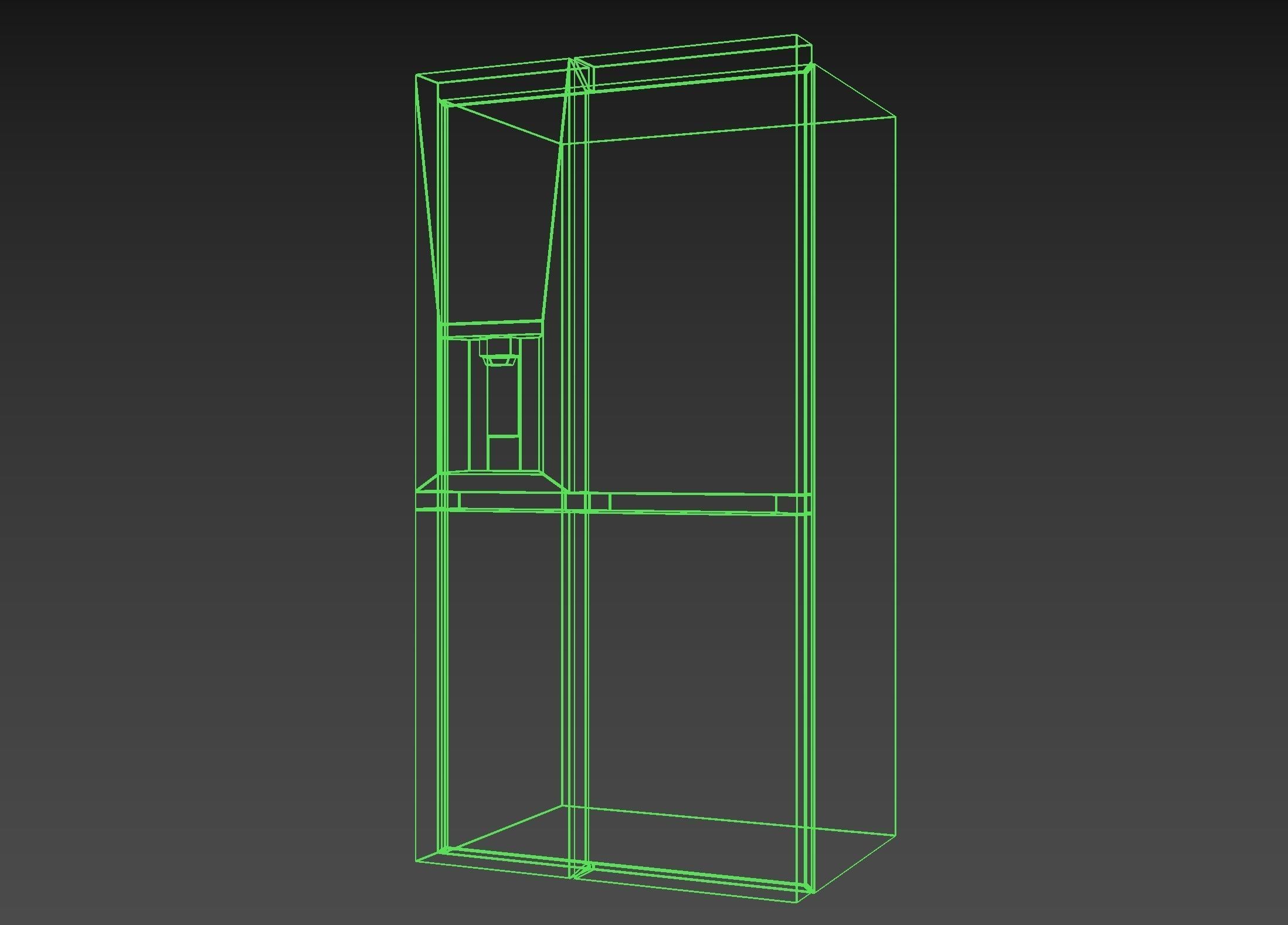 LG Side-by-Side Fridge Low-poly 3D model_3