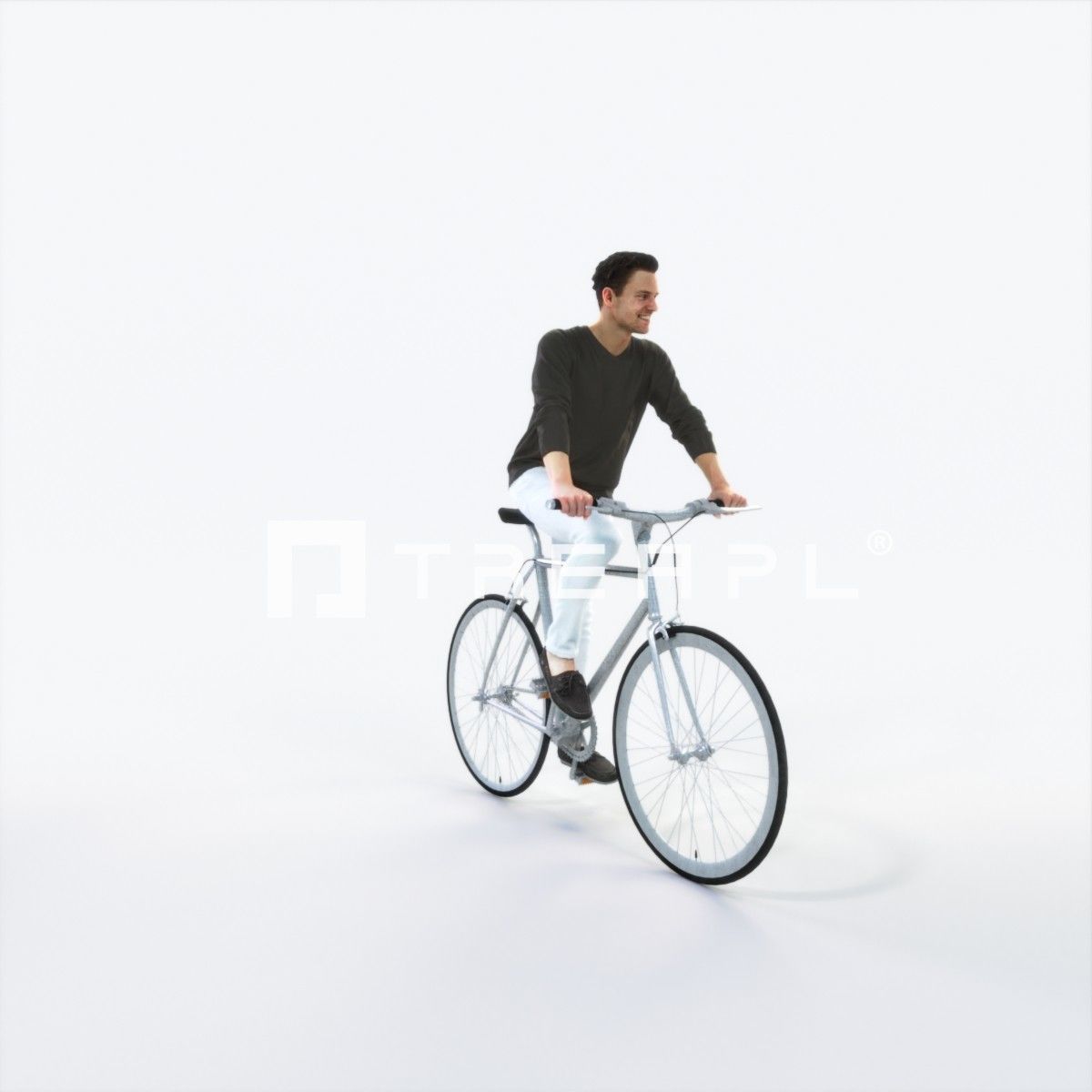 Virtue 07D bicycle bike Casual Man Low-poly 3D model_2