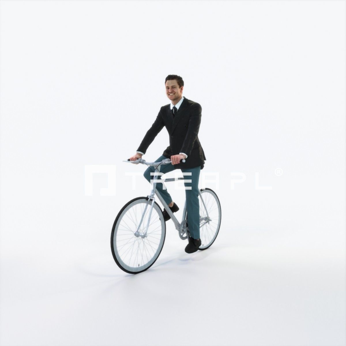 Virtue 09I bicycle bike Elegant Businessman Low-poly 3D model_6