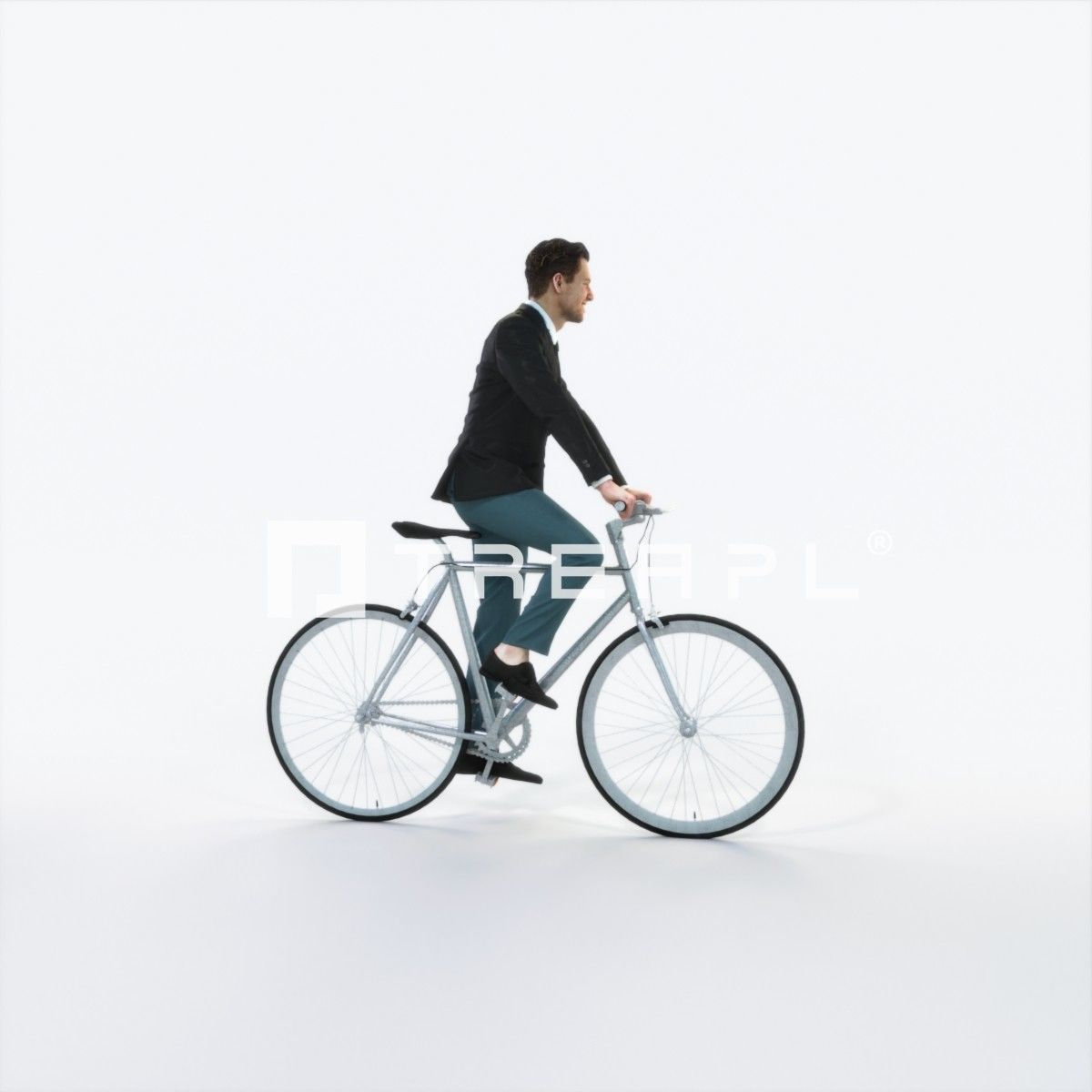 Virtue 09I bicycle bike Elegant Businessman Low-poly 3D model_2
