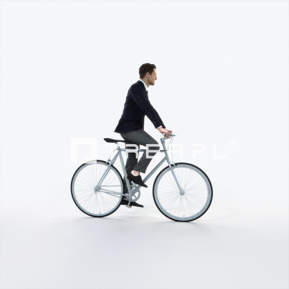 Virtue 09A bicycle bike Elegant Businessman Low-poly 3D model_2