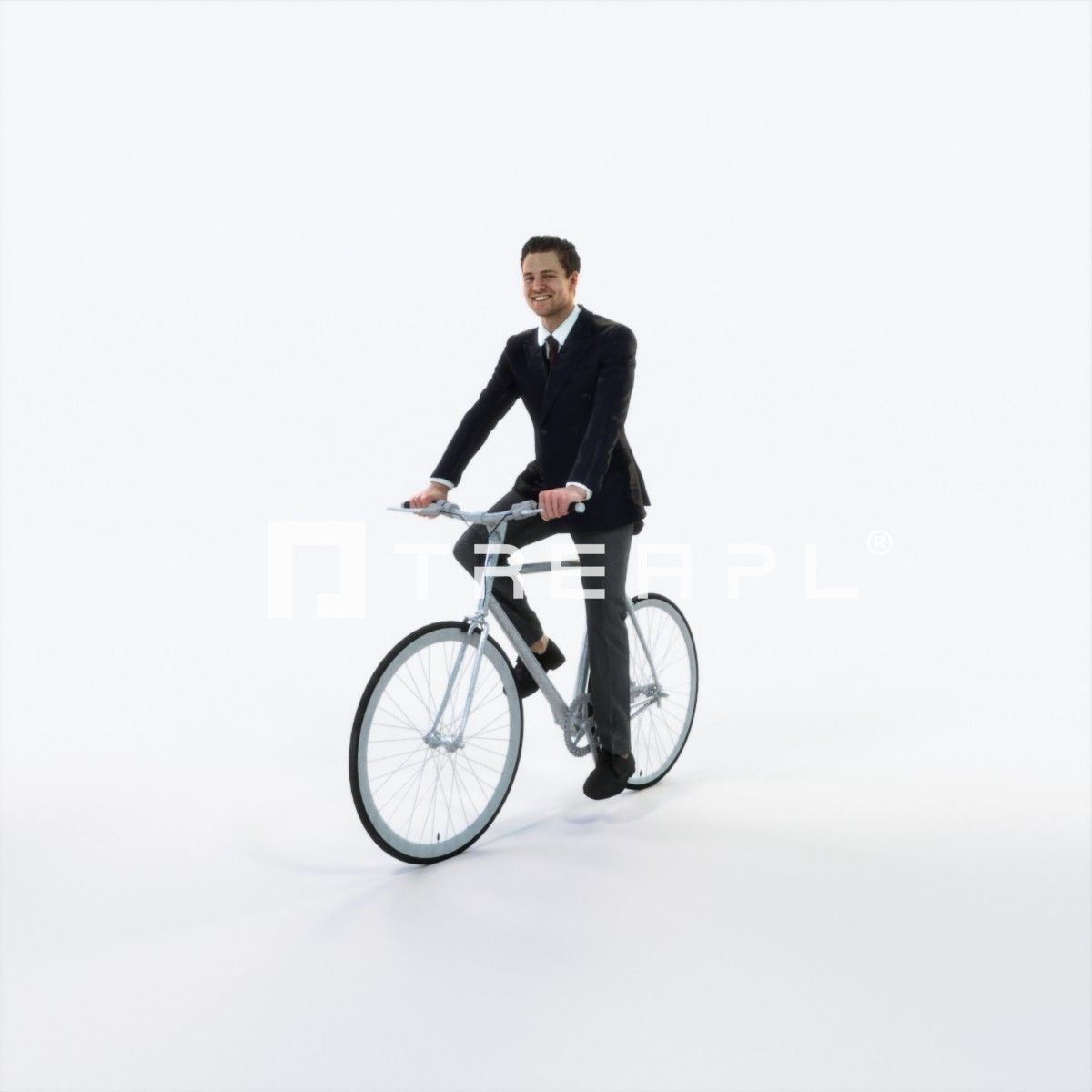 Virtue 09A bicycle bike Elegant Businessman Low-poly 3D model_6