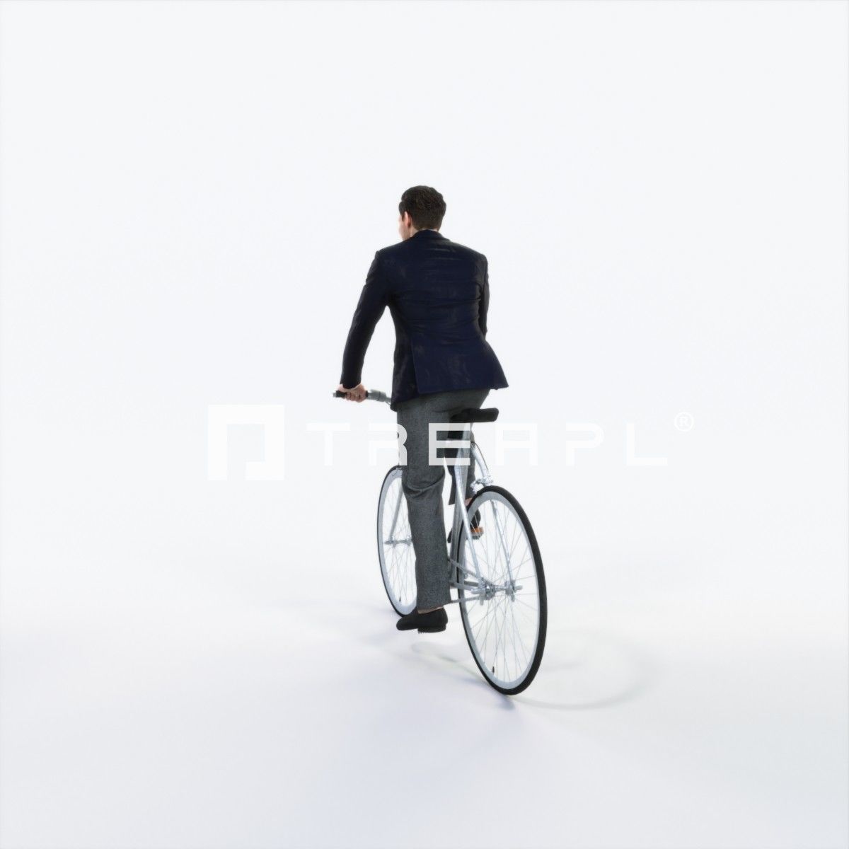 Virtue 09A bicycle bike Elegant Businessman Low-poly 3D model_4