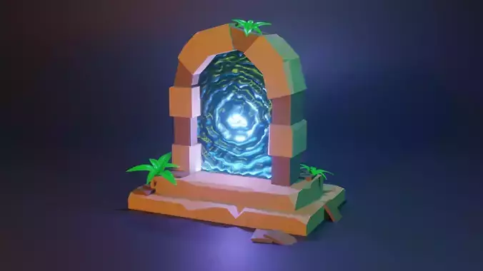 game portal Low-poly 3D model