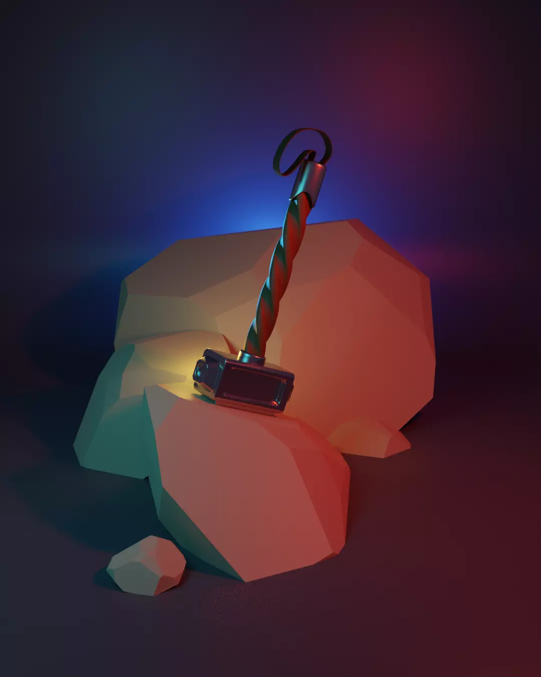 hammer Low-poly 3D model_0