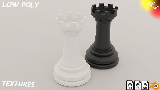 chess rooks Low-poly 3D model