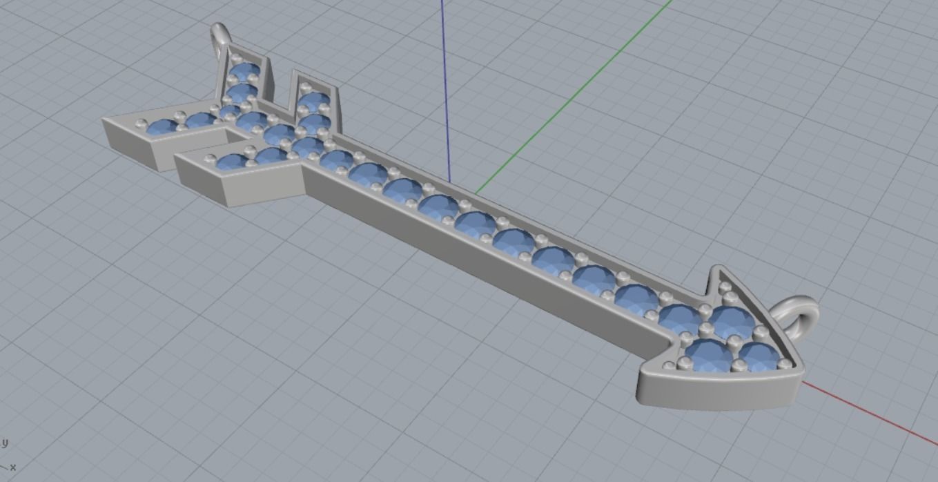 pendant arrow 3D print model_9