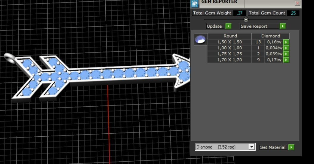 pendant arrow 3D print model_4