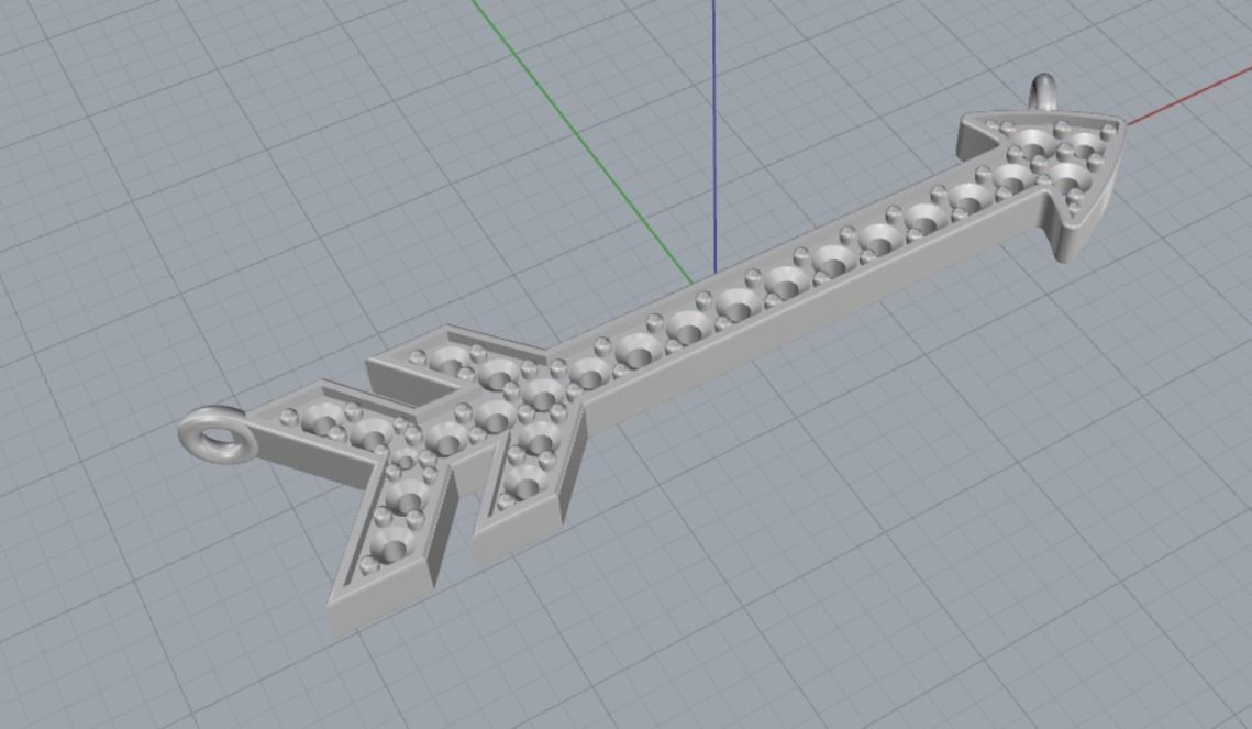 pendant arrow 3D print model_12