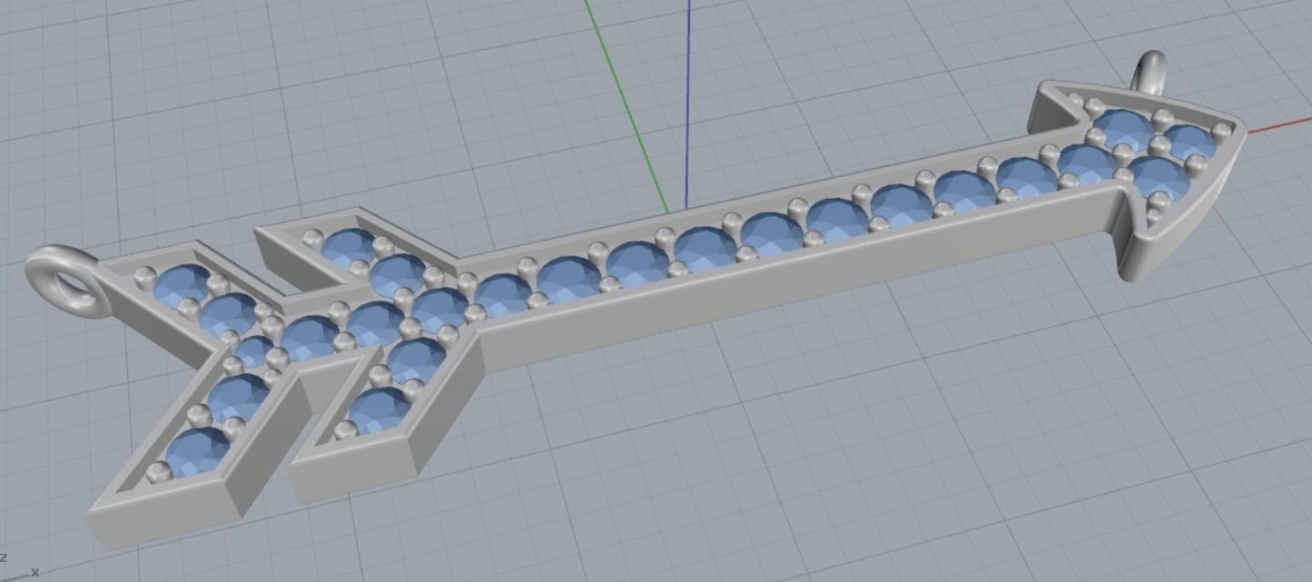 pendant arrow 3D print model_8