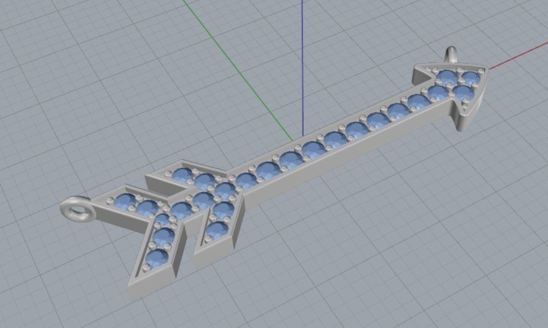 pendant arrow 3D print model_11