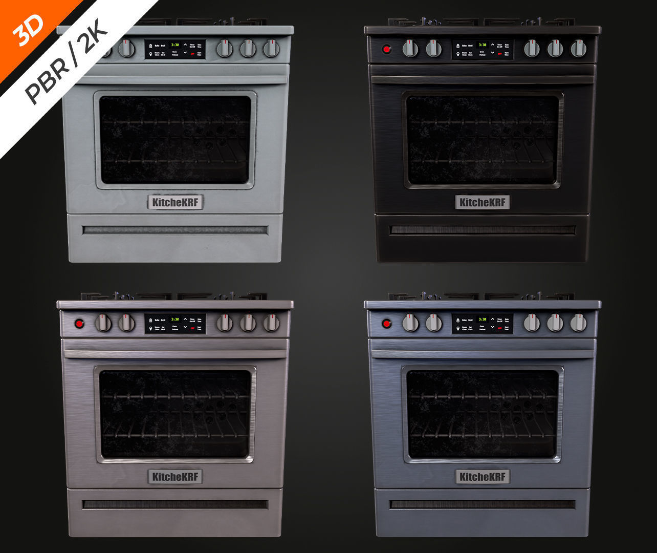 Stove Low-poly 3D model_6