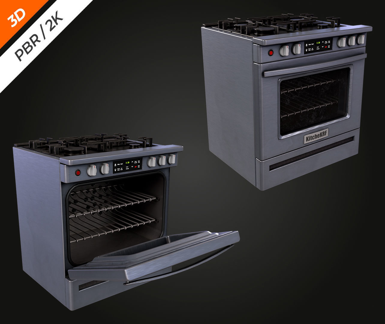 Stove Low-poly 3D model_5