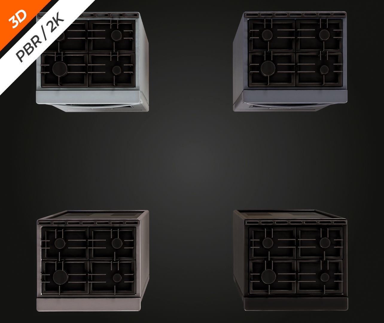 Stove Low-poly 3D model_12