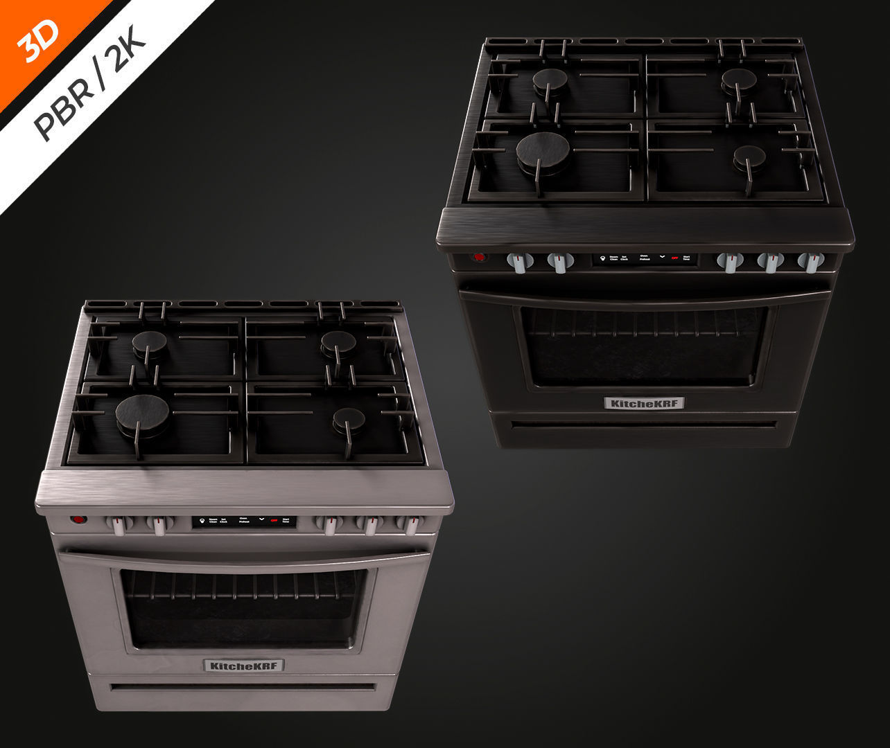 Stove Low-poly 3D model_7