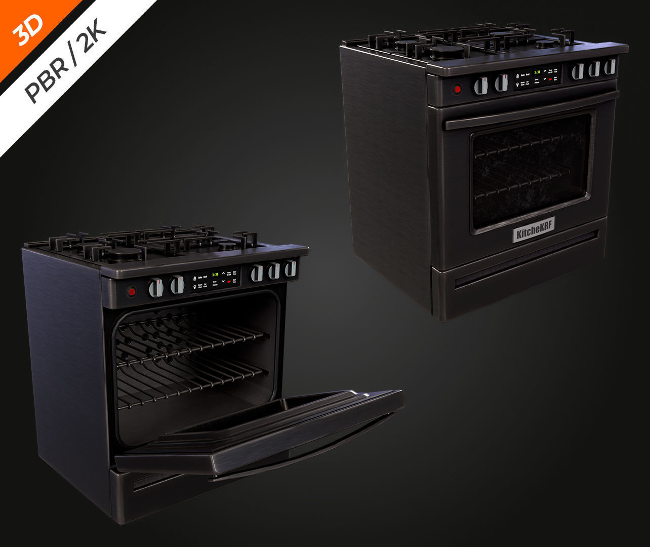 Stove Low-poly 3D model_3