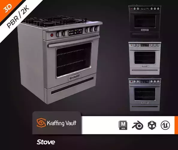 Stove Low-poly 3D model
