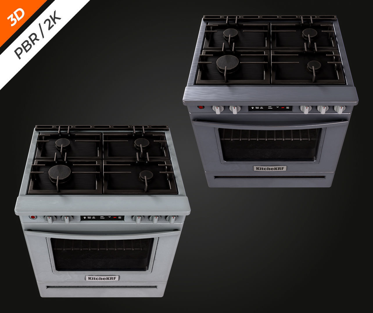 Stove Low-poly 3D model_8