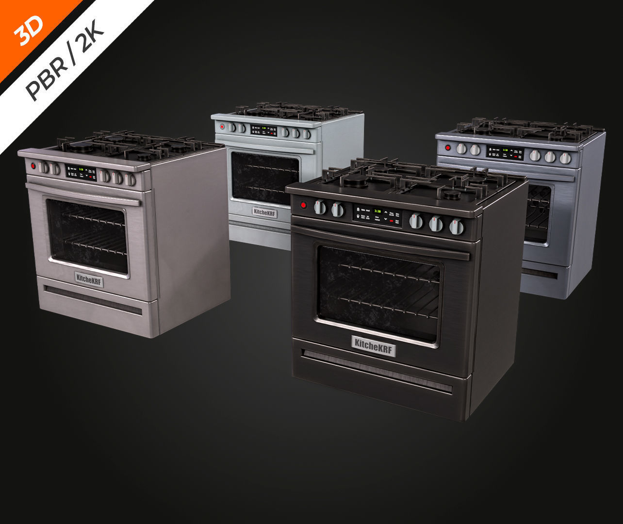 Stove Low-poly 3D model_11