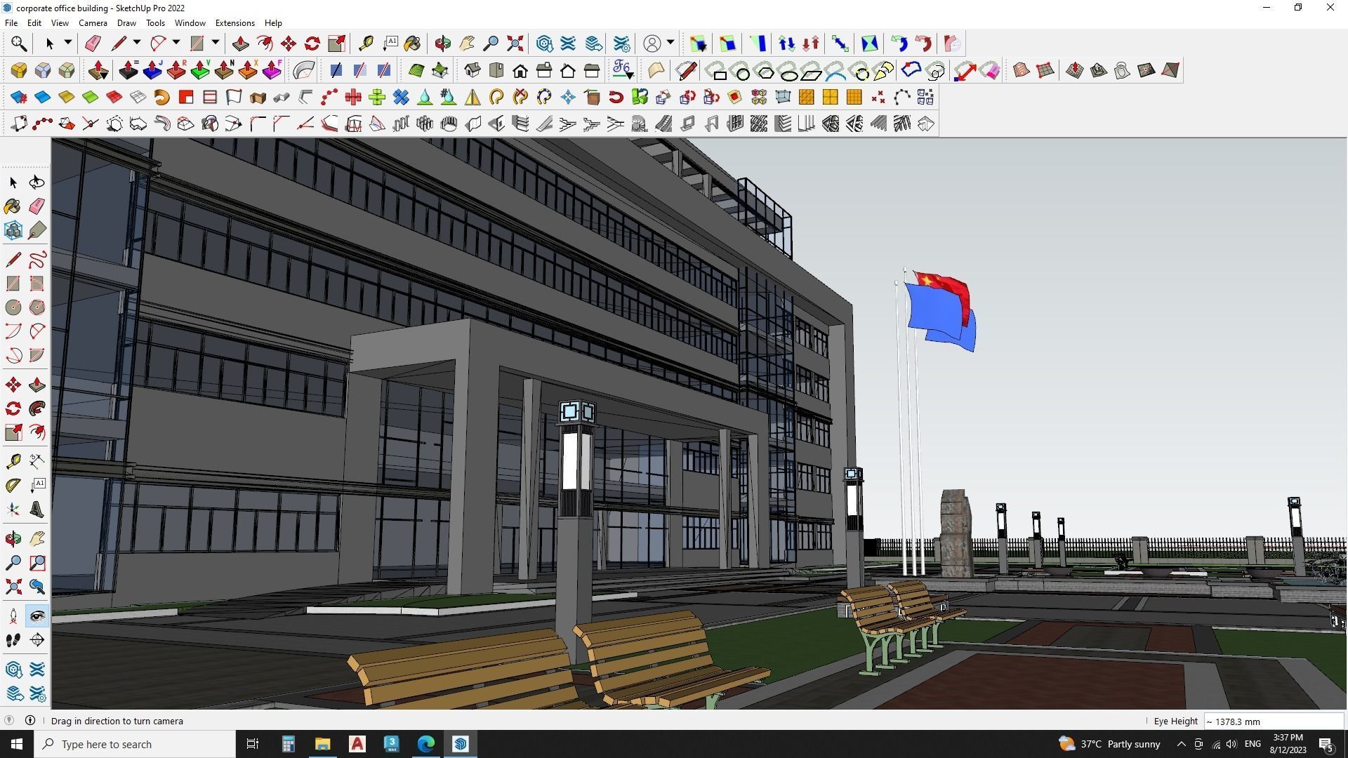 corporate office building 3D model  3D model_8