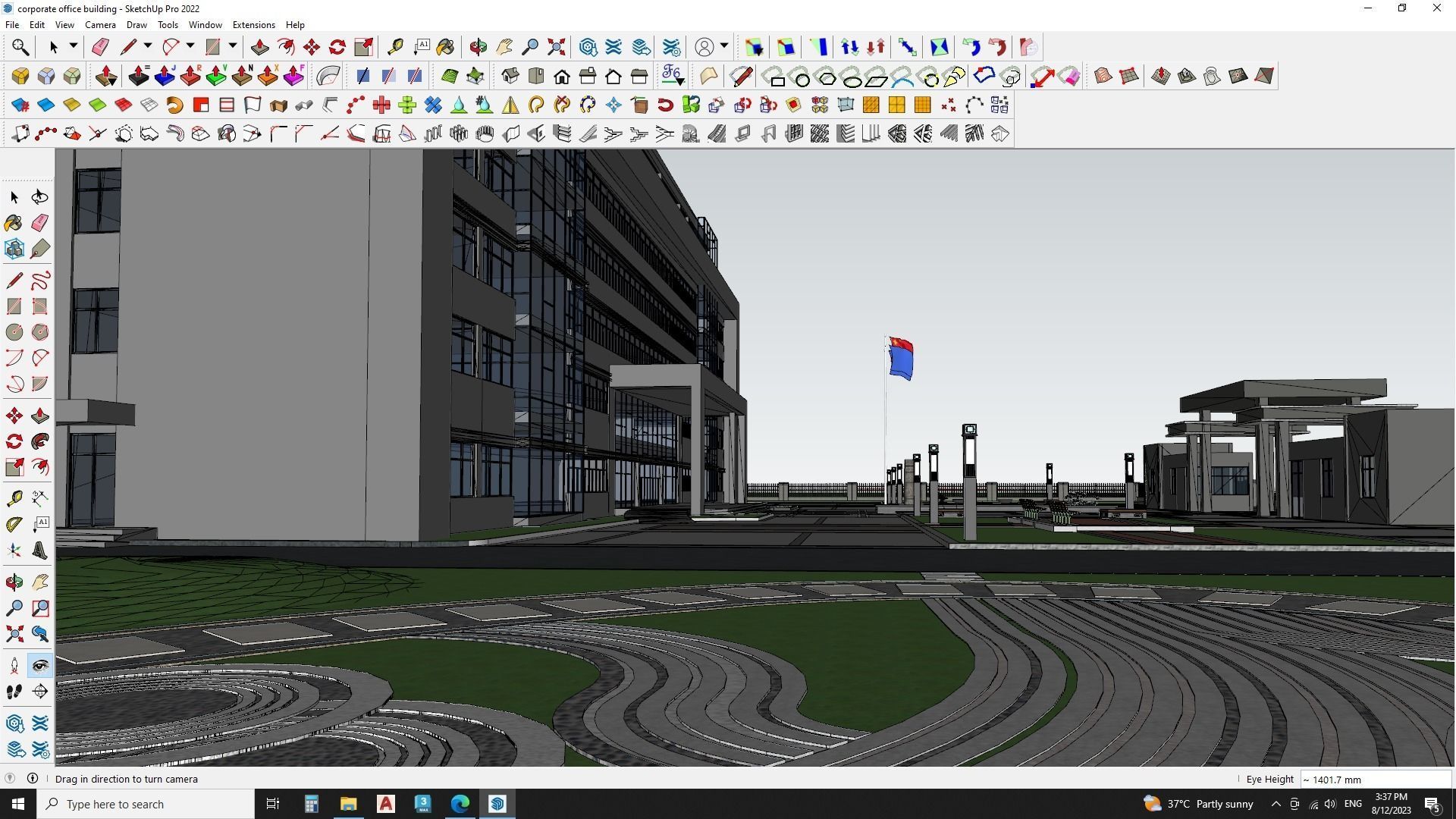 corporate office building 3D model  3D model_4