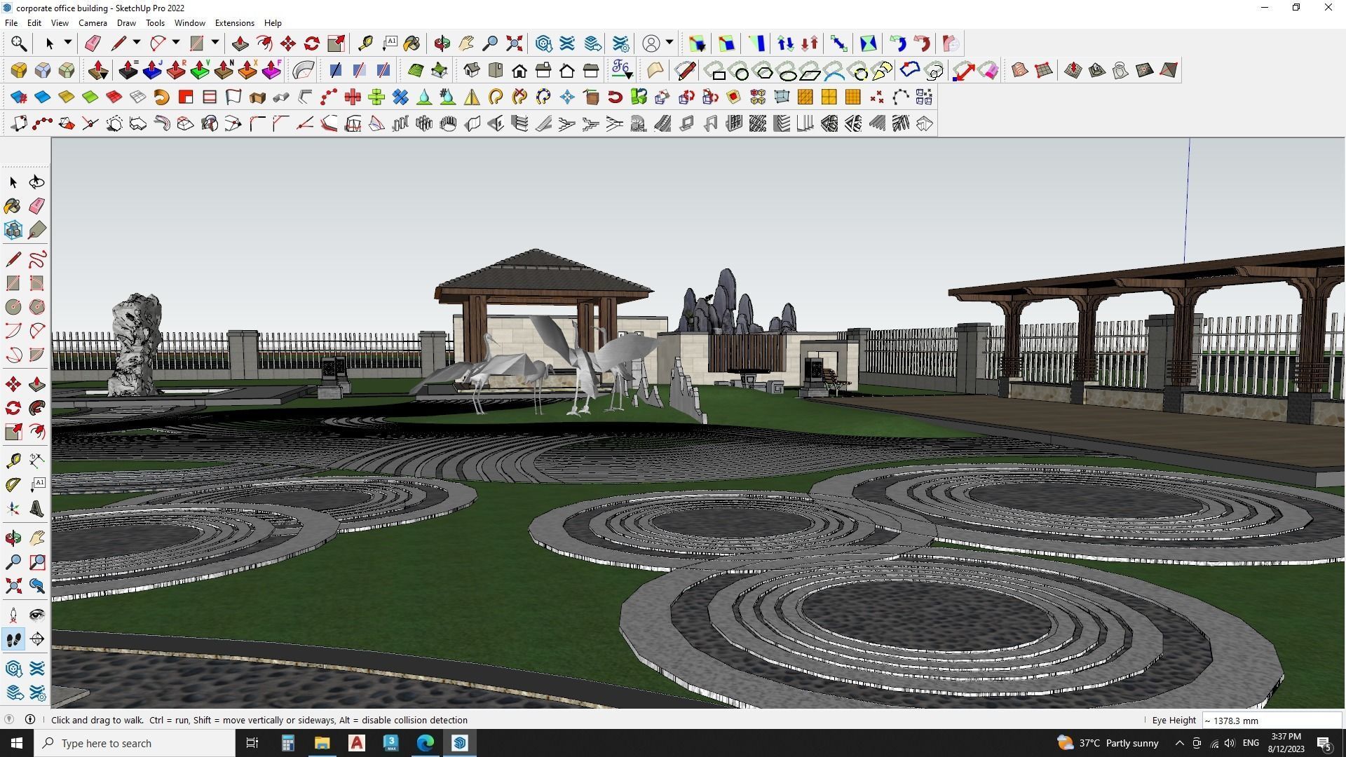 corporate office building 3D model  3D model_2