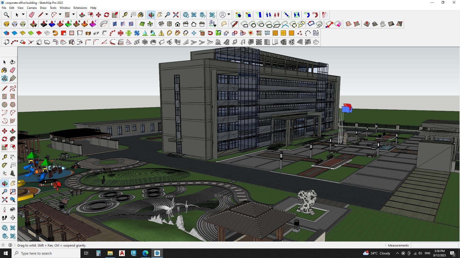 corporate office building 3D model  3D model_12