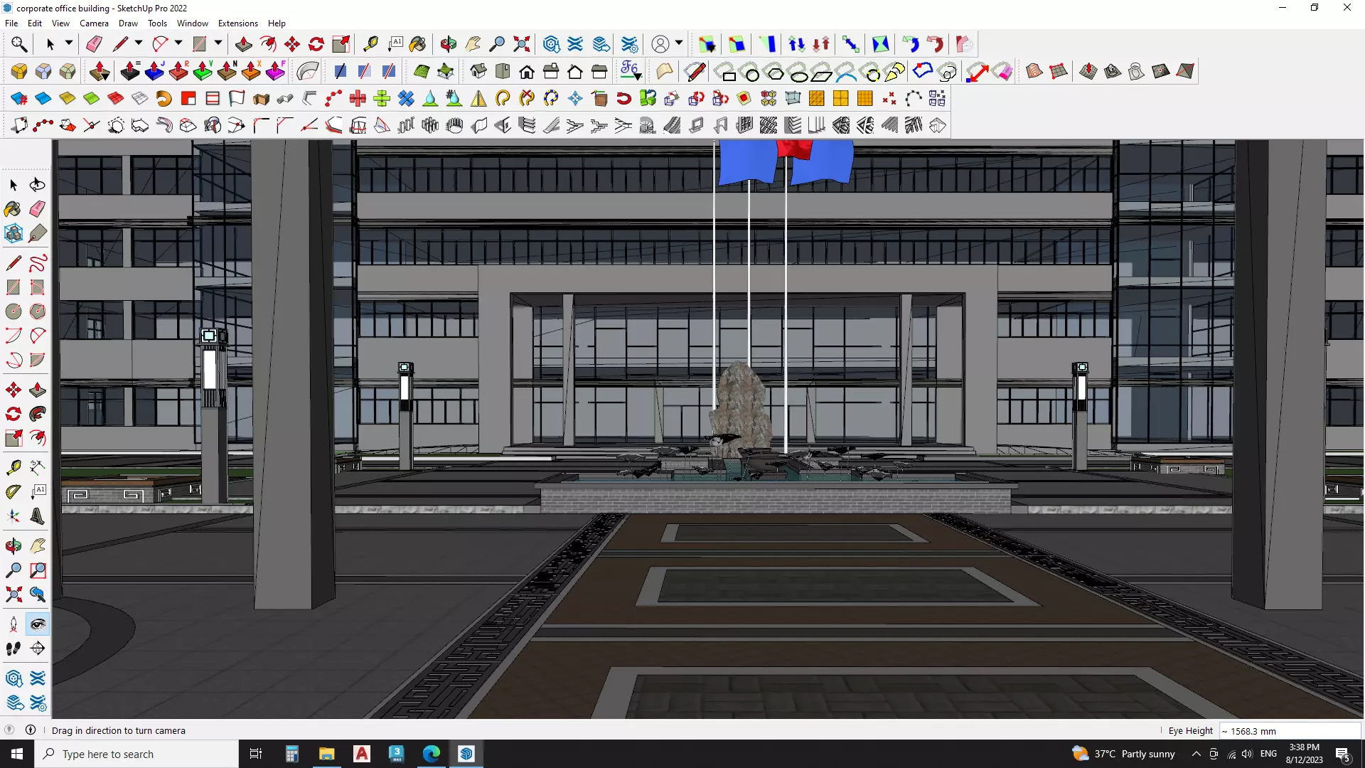 corporate office building 3D model  3D model_0