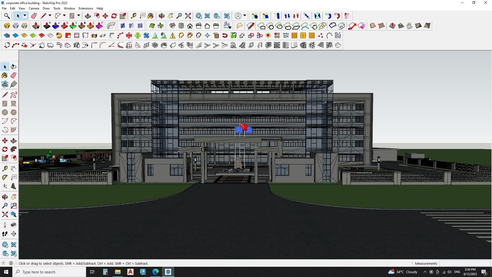 corporate office building 3D model  3D model_10