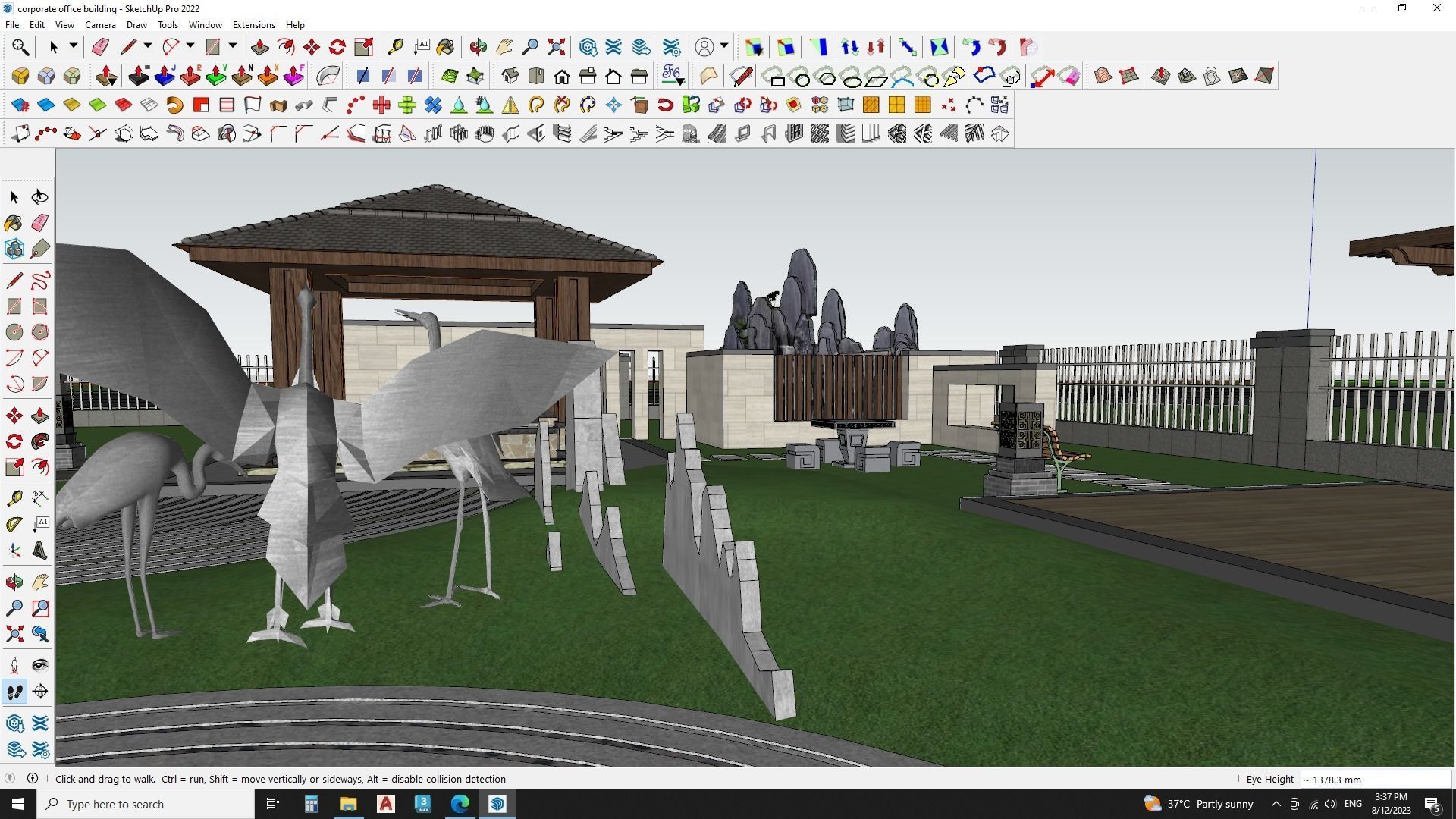 corporate office building 3D model  3D model_3