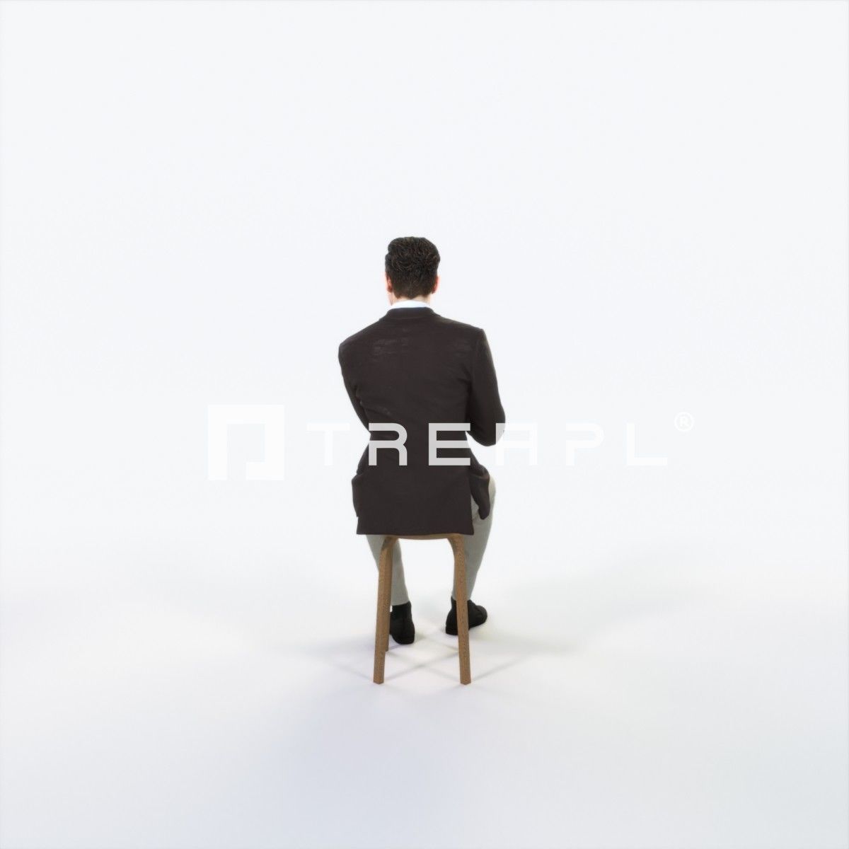 Virtue 13I Clapping Sitting Elegant Man Low-poly 3D model_4