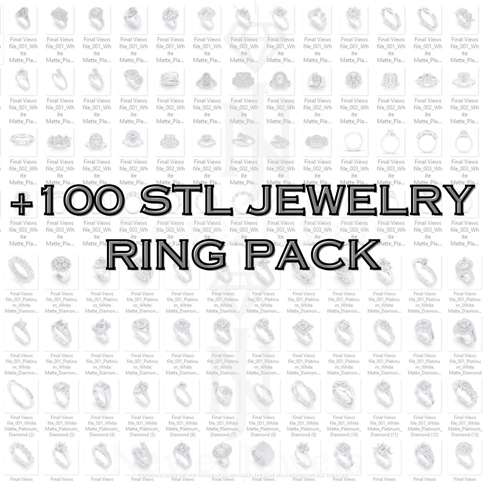 jewelicious-100 plus stl ring model 3D print model_2