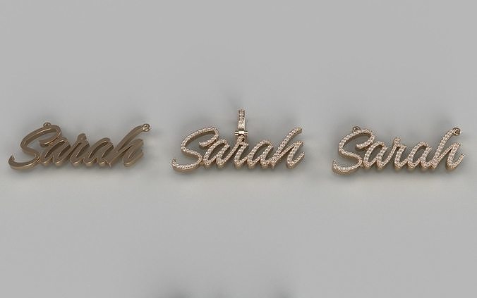 Sarah Nameplate Pendant 3D print model