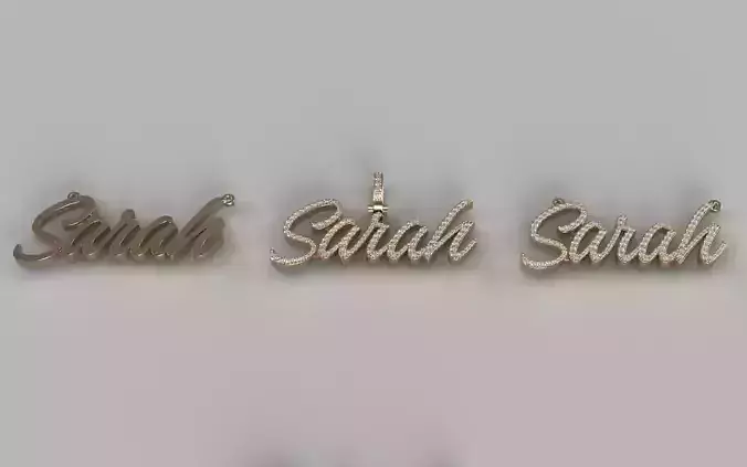 Sarah Nameplate Pendant 3D print model