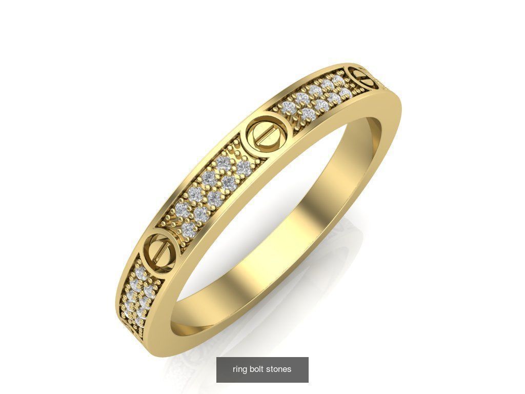 Couple Band Ring 36 model 3D Model Collection_34