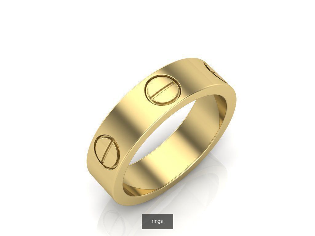 Couple Band Ring 36 model 3D Model Collection_17