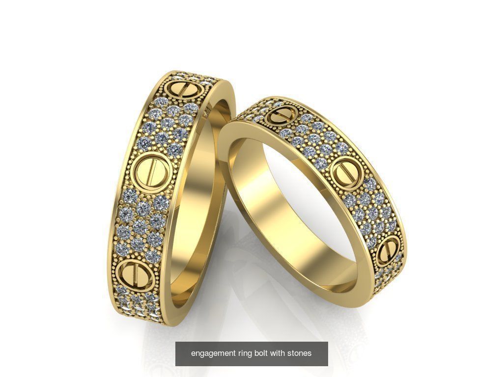 Couple Band Ring 36 model 3D Model Collection_26