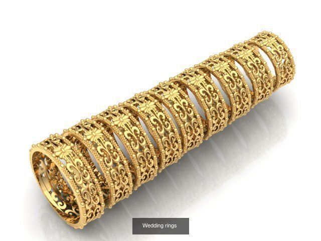 Couple Band Ring 36 model 3D Model Collection_4