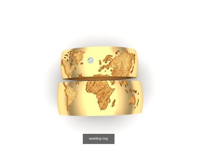 Couple Band Ring 36 model 3D Model Collection_12