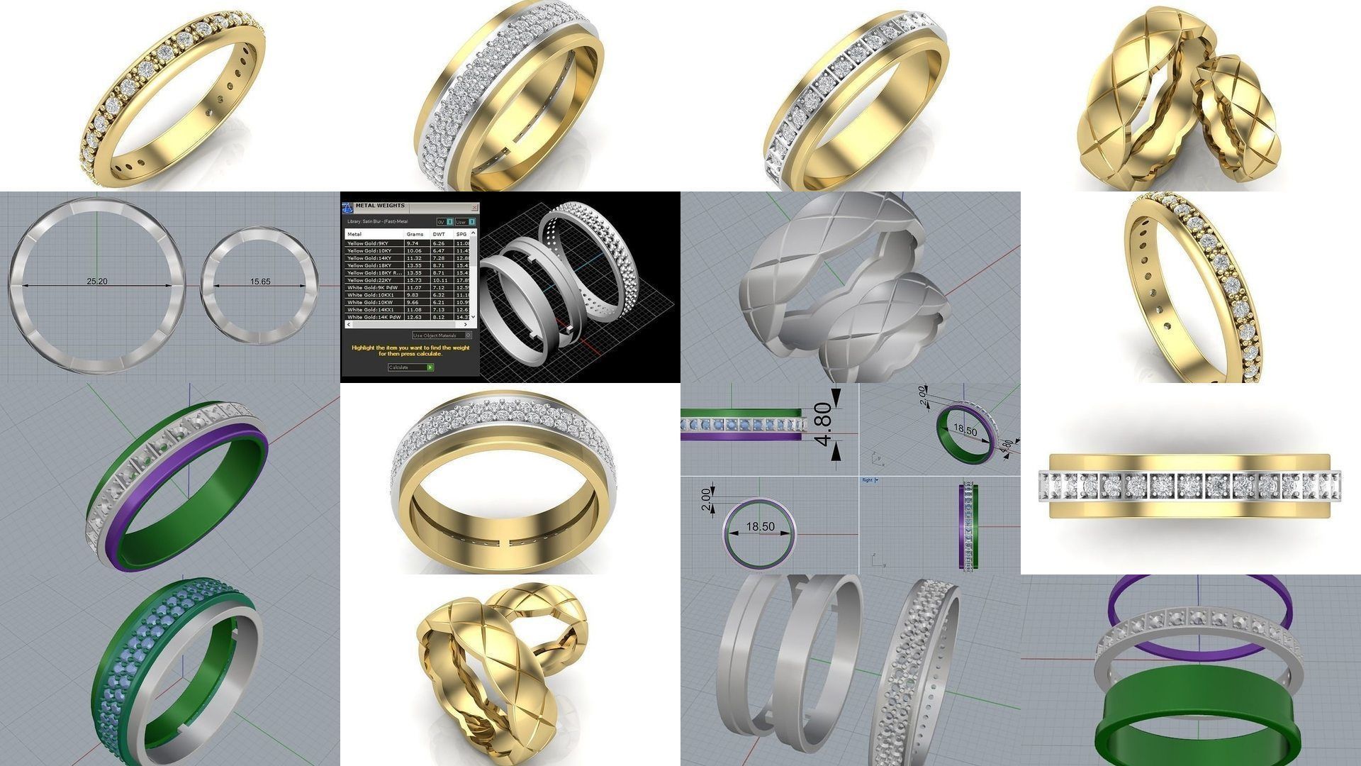 Couple Band Ring 36 model 3D Model Collection_2