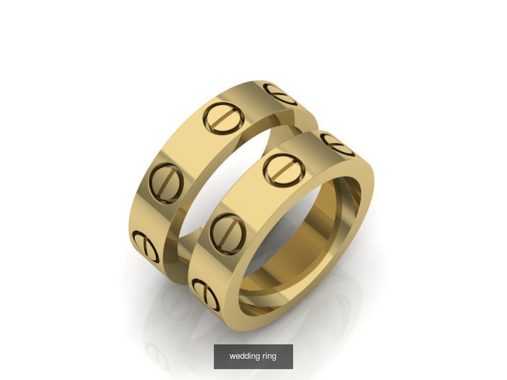 Couple Band Ring 36 model 3D Model Collection_16