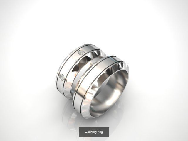 Couple Band Ring 36 model 3D Model Collection_14