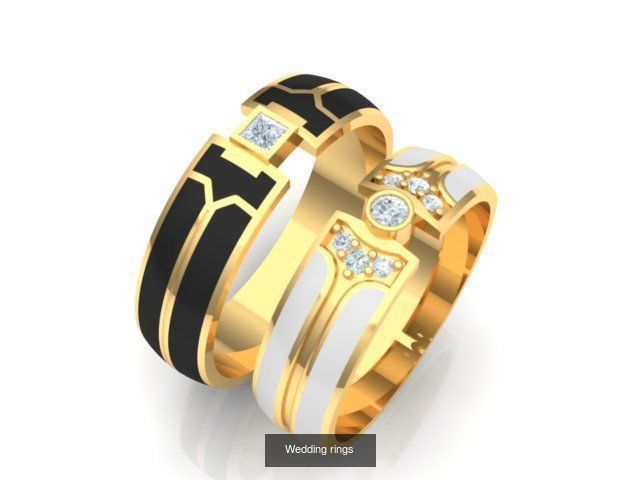 Couple Band Ring 36 model 3D Model Collection_6